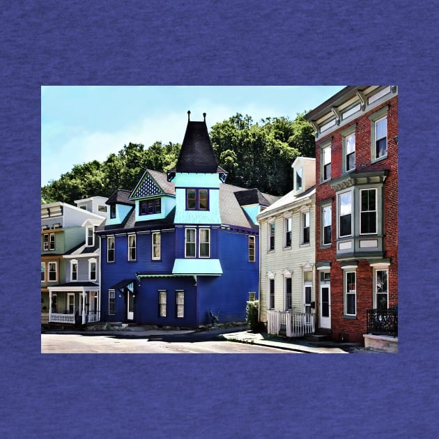 Jim Thorpe PA - Street With Blue Building by SusanSavad